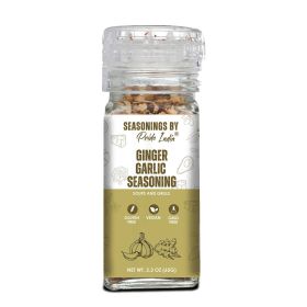 Pride of India Ginger Garlic Seasoning 2.3 oz (65 gm) w/ Convenient Grinder Cap Spicy Savory Taste | For Cooking, Marinating Stir-Frying Roasting Baki